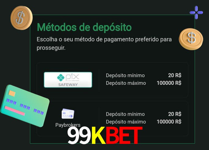O cassino 99Kbet oferece uma grande variedade de métodos de pagamento